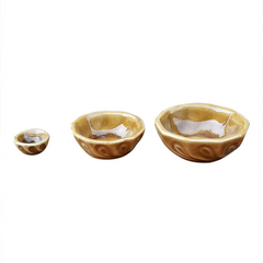 3pcs Retro Mini Ceramic Bowls Food Play Model Kitchen Utensils Play House Toy