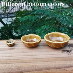 3pcs Retro Mini Ceramic Bowls Food Play Model Kitchen Utensils Play House Toy