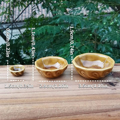 3pcs Retro Mini Ceramic Bowls Food Play Model Kitchen Utensils Play House Toy