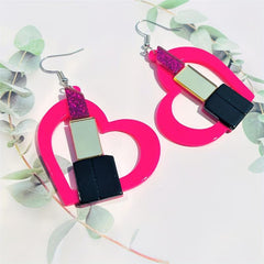 Red Heart Drop Earrings Gift for Women Girls