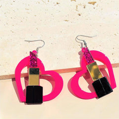 Red Heart Drop Earrings Gift for Women Girls
