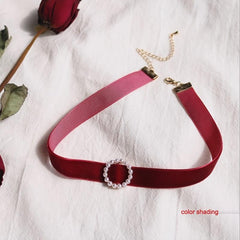Choker Women's Collar Clavicle Chain Velvet Neckband Pearl Love Necklace