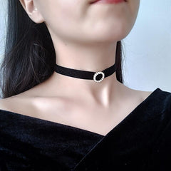 Choker Women's Collar Clavicle Chain Velvet Neckband Pearl Love Necklace