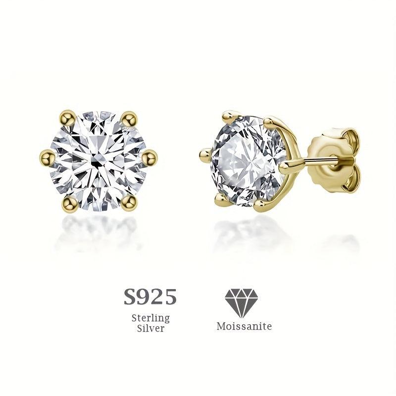 6 Claws Classic Moissanite Earrings in S925 Sterling Silver