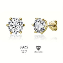 6 Claws Classic Moissanite Earrings in S925 Sterling Silver