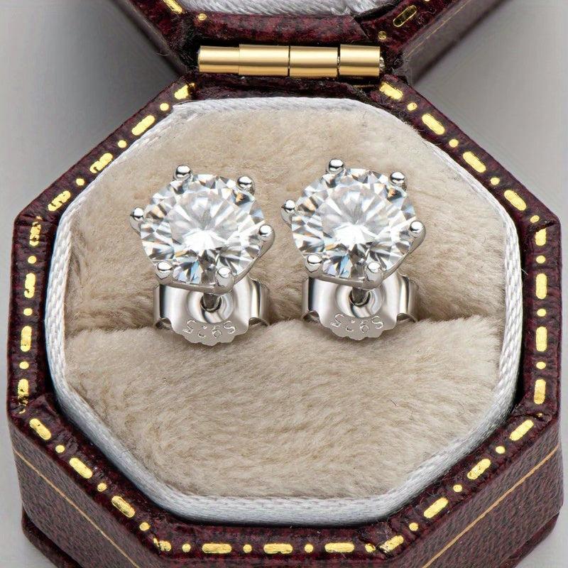 6 Claws Classic Moissanite Earrings in S925 Sterling Silver