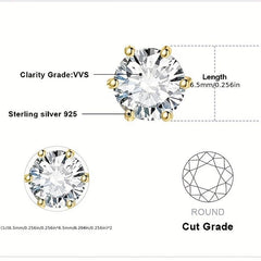 6 Claws Classic Moissanite Earrings in S925 Sterling Silver