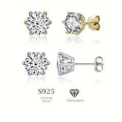 6 Claws Classic Moissanite Earrings in S925 Sterling Silver