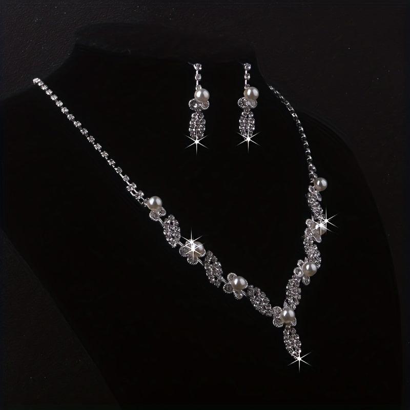 Bridal Jewelry Set - Rhinestone Wedding Dress Accessories