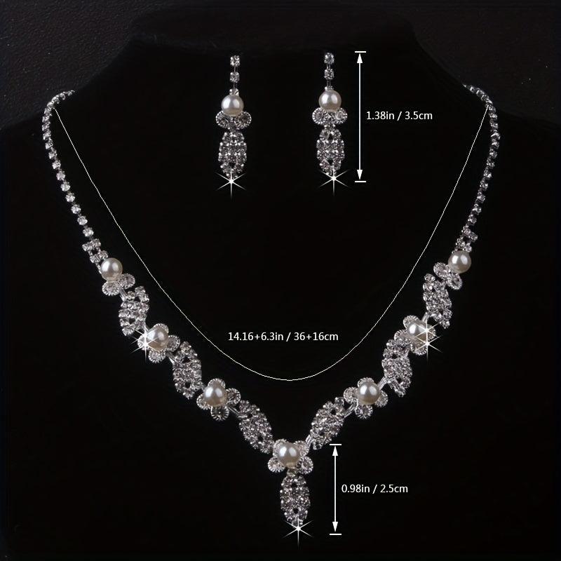 Bridal Jewelry Set - Rhinestone Wedding Dress Accessories