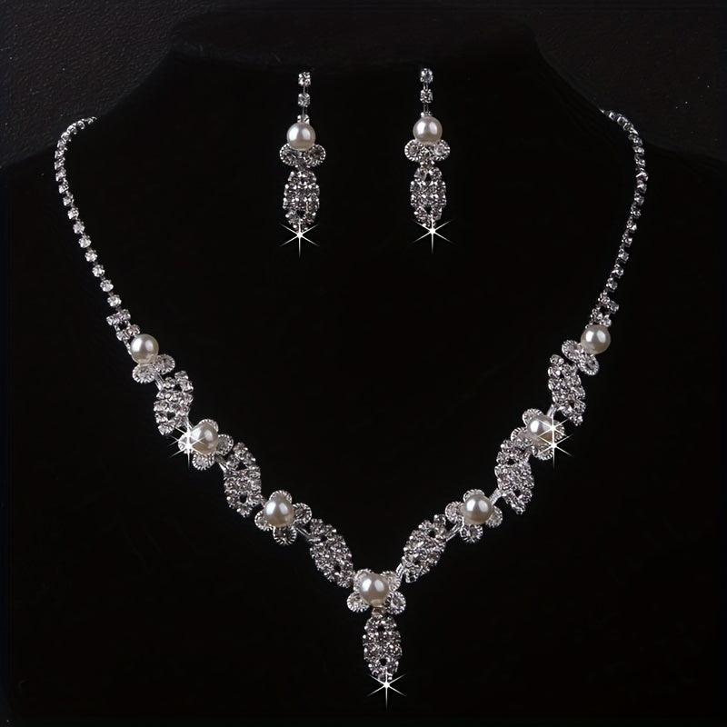 Bridal Jewelry Set - Rhinestone Wedding Dress Accessories