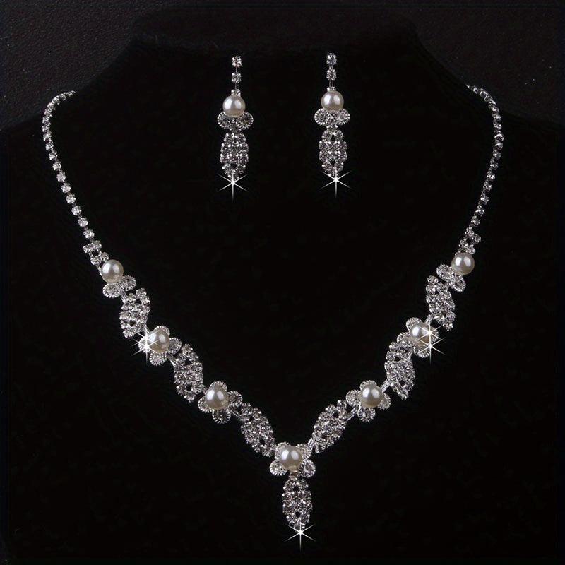 Bridal Jewelry Set - Rhinestone Wedding Dress Accessories