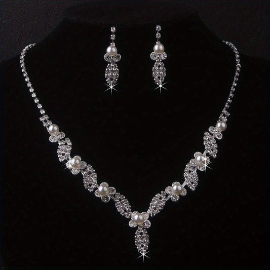 Bridal Jewelry Set - Rhinestone Wedding Dress Accessories