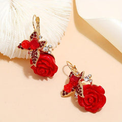 Vintage Butterfly Flower Stud Earrings Ethnic Style Wedding Accessories