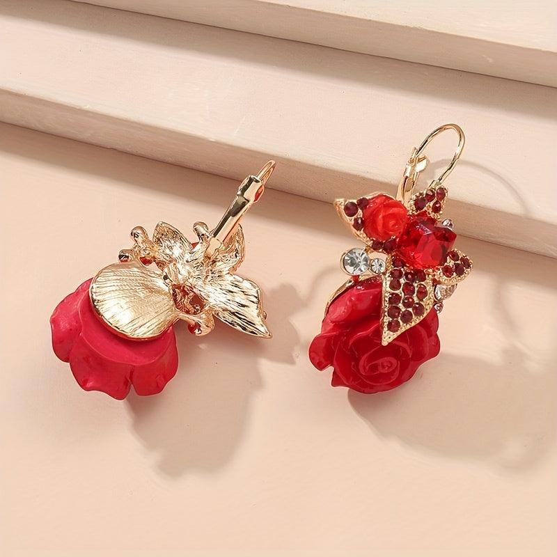 Vintage Butterfly Flower Stud Earrings Ethnic Style Wedding Accessories