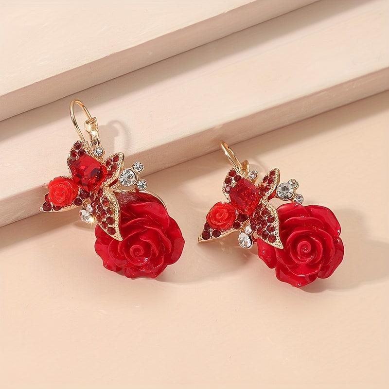 Vintage Butterfly Flower Stud Earrings Ethnic Style Wedding Accessories