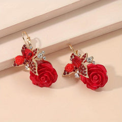 Vintage Butterfly Flower Stud Earrings Ethnic Style Wedding Accessories