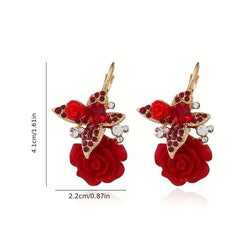 Vintage Butterfly Flower Stud Earrings Ethnic Style Wedding Accessories