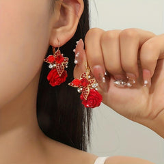 Vintage Butterfly Flower Stud Earrings Ethnic Style Wedding Accessories