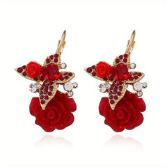 Vintage Butterfly Flower Stud Earrings Ethnic Style Wedding Accessories