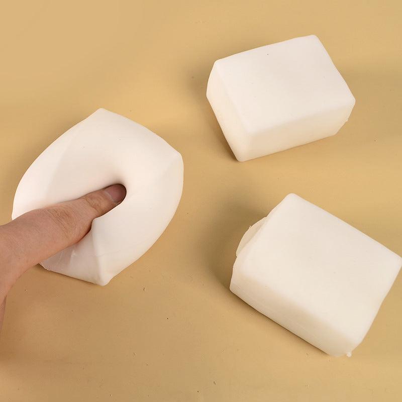 2pcs Slow Rebound Tofu Venting Toy Knead Music Decompression Simulation Tofu