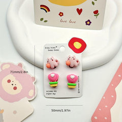 Kids Ears Clips Set Princess Flower Earrings Girls Dress Up Jewelry