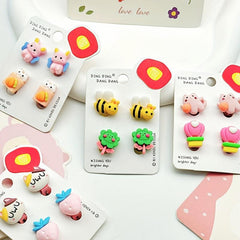 Kids Ears Clips Set Princess Flower Earrings Girls Dress Up Jewelry