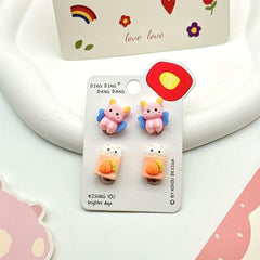 Kids Ears Clips Set Princess Flower Earrings Girls Dress Up Jewelry