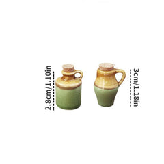 2pcs Mini Traditional Ceramic Jar Cork Sealed Seasoning Jar