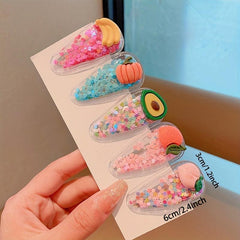 Fruity Cartoon Hairpins for Girls - Summer Hair Accessories