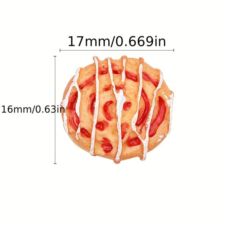 5pcs Red Jam Bread Teddy Cake Dollhouse Food Pretend Play