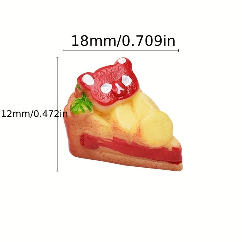 5pcs Red Jam Bread Teddy Cake Dollhouse Food Pretend Play