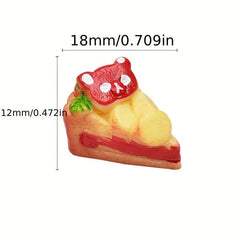 5pcs Red Jam Bread Teddy Cake Dollhouse Food Pretend Play