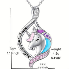 Unicorn Necklace Horse Head Jewelry Toy Gift
