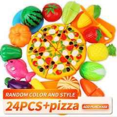 Kids' Play House Cutting Kitchen Toy Set with Cuttable Fruits and Vegetables