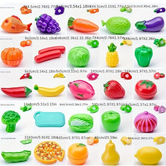 Kids' Play House Cutting Kitchen Toy Set with Cuttable Fruits and Vegetables