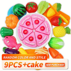 Kids' Play House Cutting Kitchen Toy Set with Cuttable Fruits and Vegetables