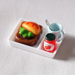 Dollhouse Miniature Toast Bread Jam Dinner Set