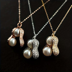 Freshwater Pearl Peanut Pendant Necklace