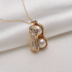 Freshwater Pearl Peanut Pendant Necklace