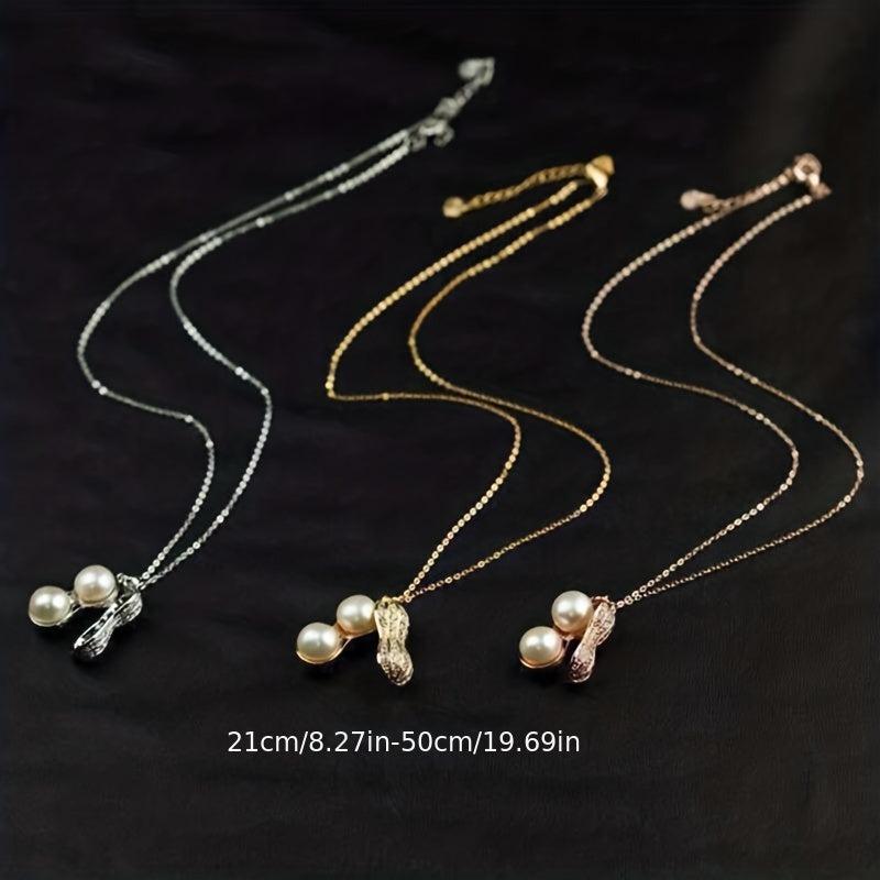 Freshwater Pearl Peanut Pendant Necklace