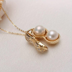 Freshwater Pearl Peanut Pendant Necklace