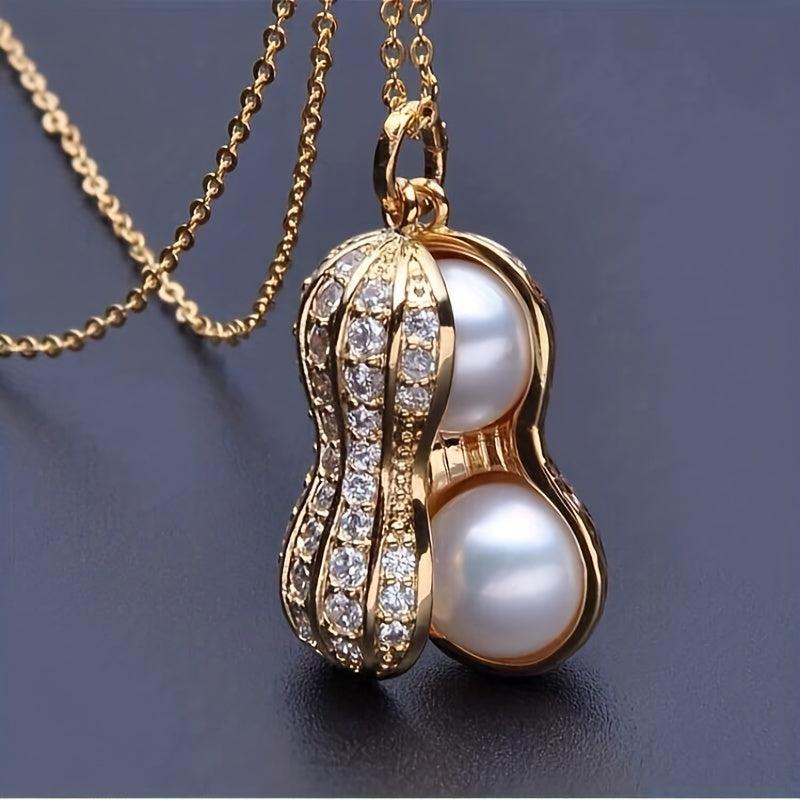 Freshwater Pearl Peanut Pendant Necklace