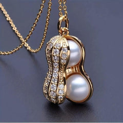 Freshwater Pearl Peanut Pendant Necklace