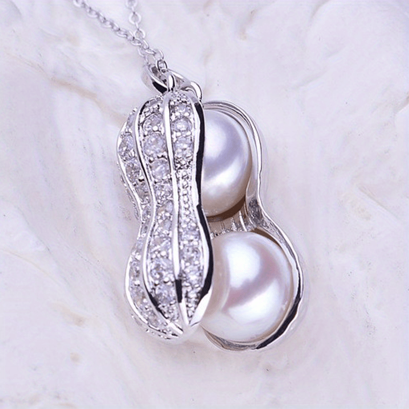 Freshwater Pearl Peanut Pendant Necklace