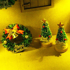 3pcs Dollhouse Mini Accessories Small Street Light Christmas Scene Prop
