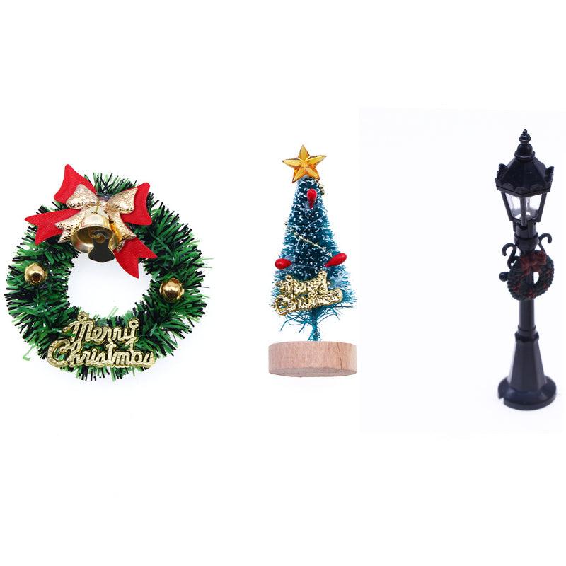 3pcs Dollhouse Mini Accessories Small Street Light Christmas Scene Prop