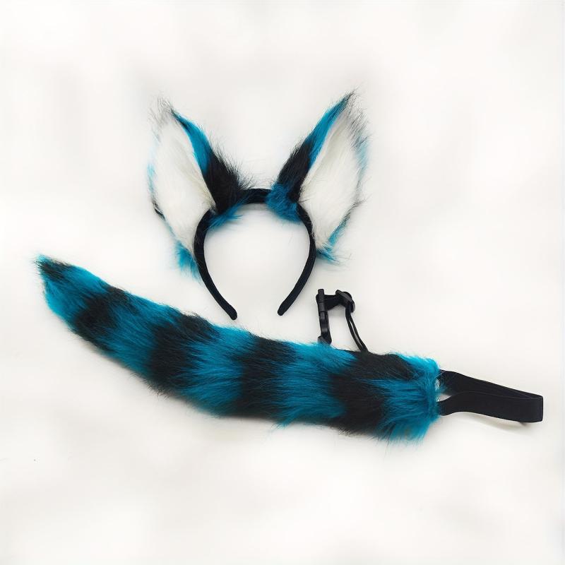 Cosplay Animal Ears & Plush Headwear Tail Set Hot Style