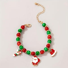 Christmas Adjustable Bracelet with Old Man Cane Pendant