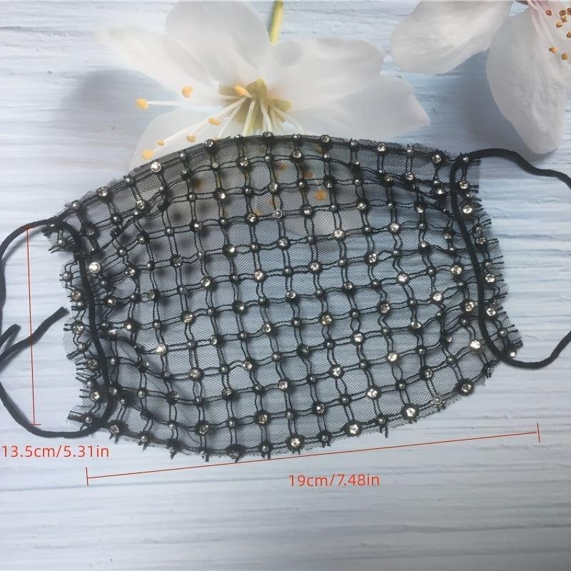 Rhinestones Mesh Mask Masquerade Crystal Halloween Masks Women Girls